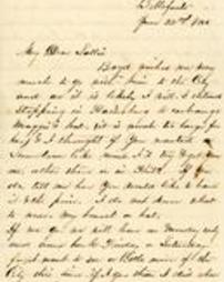 1866-06-22 Handwritten letter from Ada (Adaline S. Keller Hutchison) to her sister, Sallie (Sarah J. Keller)
