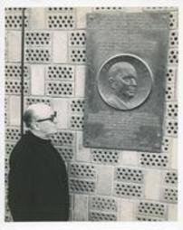  Monsignor Charles Owen Rice Standing with Philip Murray Plaque Photograph 