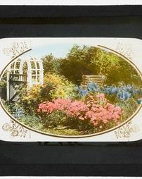 United States. [Unidentified Cottage Garden with Arbor]