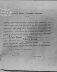 Degree of Doctor of Political Science from the University of Groningen, Germany, 1st July, 1914
