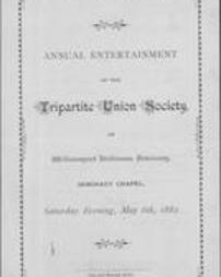 Annual entertainment of Tripartite Union Society of  Williamsport Dickinson Seminary