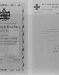 Letter and certificate of presentation of Holland Red Cross to Mr. Carnegie, 1917