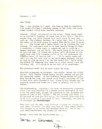 Letter from Dyson Shultz to Ted Cogswell about Keystone happenings.