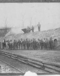 Coke oven workers breaking for photo at Shaw Mines Coke Ovens