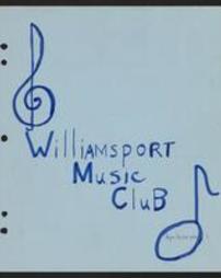 Williamsport Music Club Scrapbook: 1975-1976