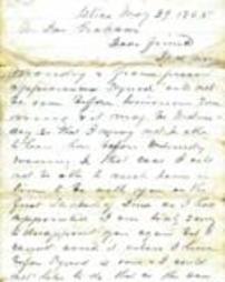 Letter from A. J. M. Luler to James Graham, Sr. [?], Utica [Ohio], May 29, 1865