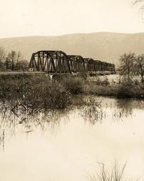 Pennsylvania Railroad Bridge after crest of 1936 flood