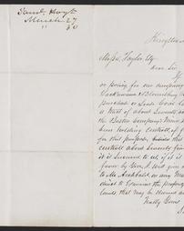 A letter from Samuel Hoyt to Moses Taylor about purchasing some land for the Railroad.