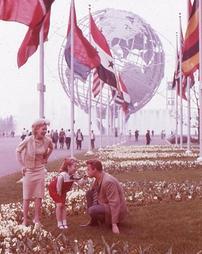 1964 New York World's Fair - Family in Front of Unisphere
