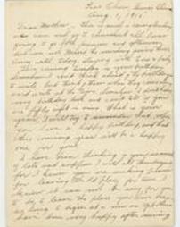 Anna V. Blough letter to mother, Aug. 1, 1915