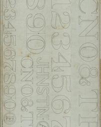 5 1/2" and 3 1/2" letters and numerals for Southern R.R.