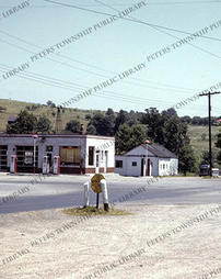 Sprowls Service Station, panoramic view, circa 1945.