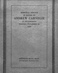 Memorial service in honor of Andrew Carnegie on his birthday, Tuesday, November 25, 1919