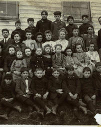 Thompsonville School students and teacher, 1902.