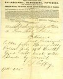 Collection of telegrams to and from Thomas White, 1863-1864