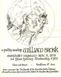 A poetry reading William Bronk.