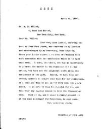 (""Director of Fine Arts"" to F.D. Millet, April 21, 1908)