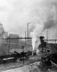 Exterior view of an unidentified steel mill