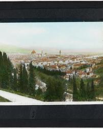 Italy. Florence. Panorama of the City. Vista of the Garden of S. Miniato al Monte