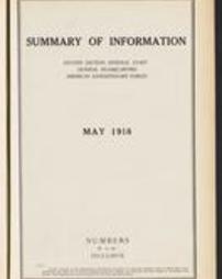 Summary of information. Second Section, General Staff. General Headquarters, American Expeditionary Forces. 1918-05