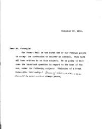 ( to Andrew Carnegie, November 30, 1906)
