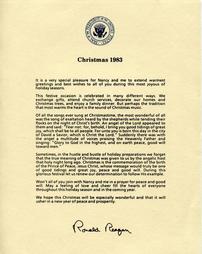 Christmas 1983 Presidential Letter