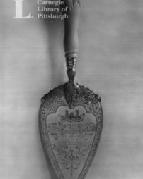 Silver trowel-- ivory handle, presented to Mr. Carnegie on the occasion of his laying the foundation stone of the Carnegie Free Library, Cork, Ireland, 21st October, 1903