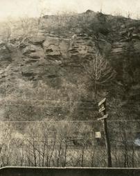 Connellsville sandstone cliff along Dunbar Creek