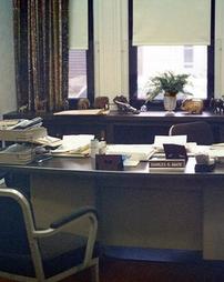 Wilkes College - Business Manager Charles R. Abate's Office before Hurricane Agnes flood.