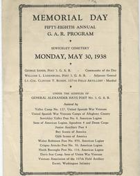 Memorial Day Program 1938 - 0001