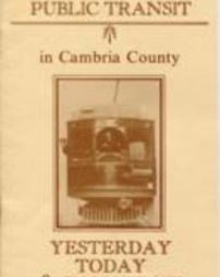 Public Transit in Cambria County: Yesterday Today & Tomorrow