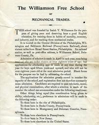 Page 1 of Williamson Mission statement, 1889