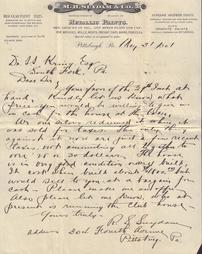 Suydam letter to S.S. Kring