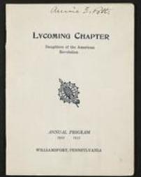 Lycoming Chapter Daughters of the American Revolution. Annual Program 1932-1933. Williamsport, Pennsylvania.
