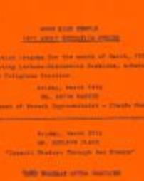 Porgram--Beth Zion Temple 1975 March Adult Education Series