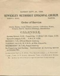 Order of Service_Sept 1899