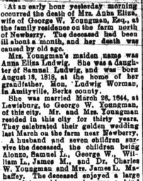 Death of Mrs. G. W. Youngman.