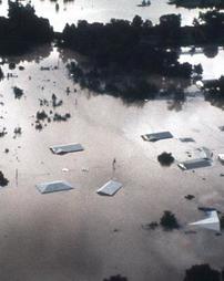 Wilkes-Barre, PA -Military Helicopter Aerial - Hurricane Agnes Flood