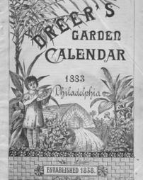 1883 Dreer's Garden Calendar Catalog. Cover