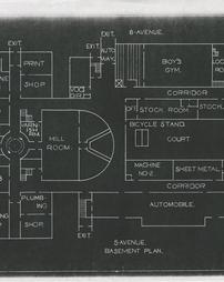 Altoona High School - Brownstone Building Floor Plan (Basement)