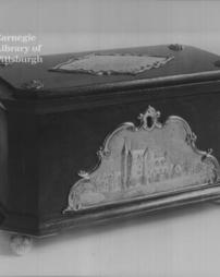 Oak and silver casket containing freedom of Royal Borough of Dornoch, June 29, 1899