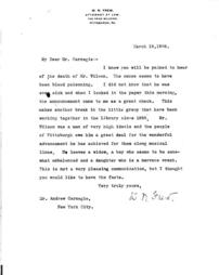 (W.N. Frew to Andrew Carnegie, March 19, 1908)
