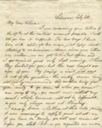 1861-07-31 Handwritten letter from Benjamin F. Schneck to his cousin, Clara (Clara Keller)