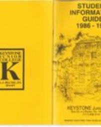 Keystone Junior College Student Information Guide 1986-1987