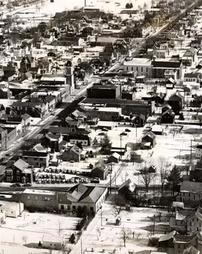 Aerial view of Broad Street area of Montoursville circa 1956