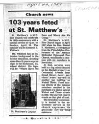 103 Years Feted at St. Matthews