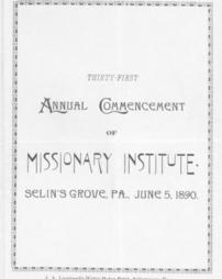 1890 Commencement Program