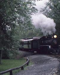Steam Engine in Wooded Area