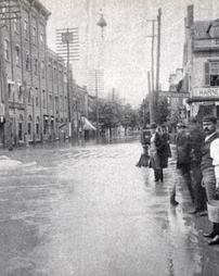 Pine Street looking south from Third Street in 1894 flood