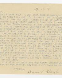 Anna V. Blough letter to father, Oct. 23, 1918